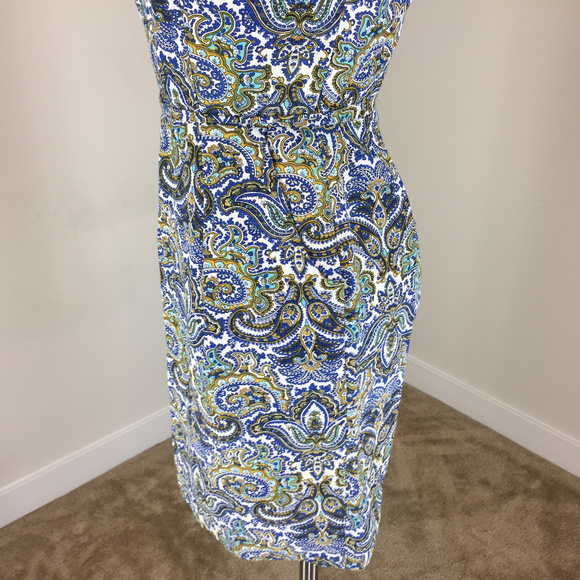 J Crew Xs 2 Dress dolores peacock Paisley Sheath - Picture 3 of 6